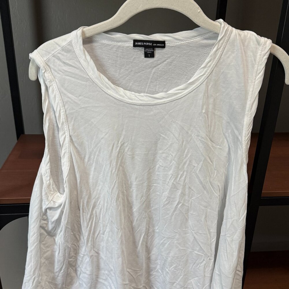 Size 1 James Perse Los Angeles White Sleeveless Top